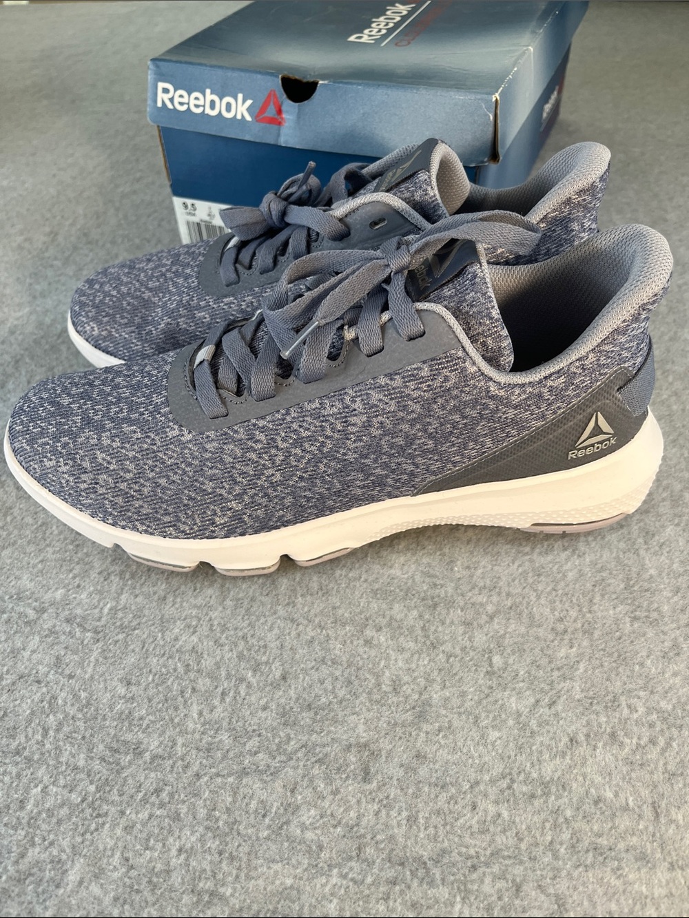 Reebok Women's Gray/Blue Cloudride DMX 4.0 Knit Athletic Sneakers